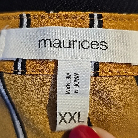 Maurices Striped Blouse Gold - Picture 6 of 8